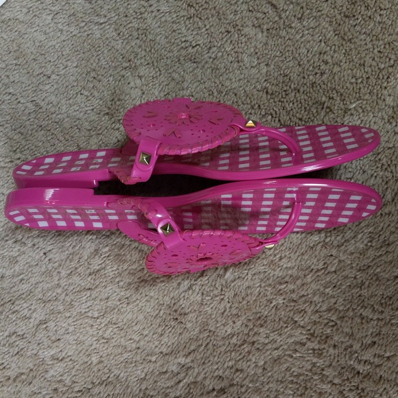 Jack Rogers pink / fuchsia colored jelly sandals. Size 9 - Picture 2 of 7